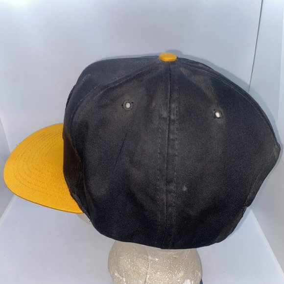 Vintage Cat Caterpillar Construction Co. Black & Yellow Snapback Hat Cap - Picture 2 of 6